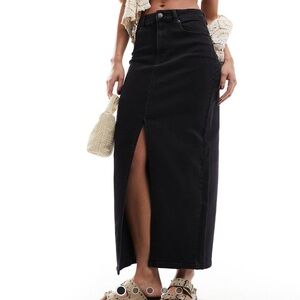 ASOS black denim maxi skirt